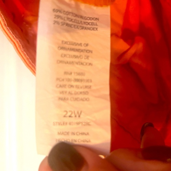 Orange cotton canvas shorts - 22W - Picture 3 of 3